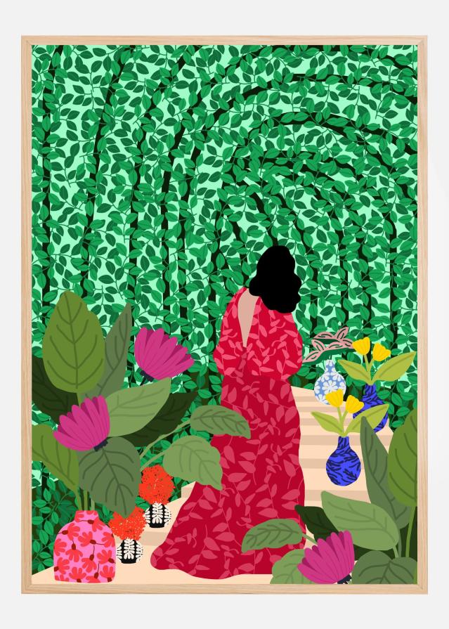 Girl At Her Garden Plakat