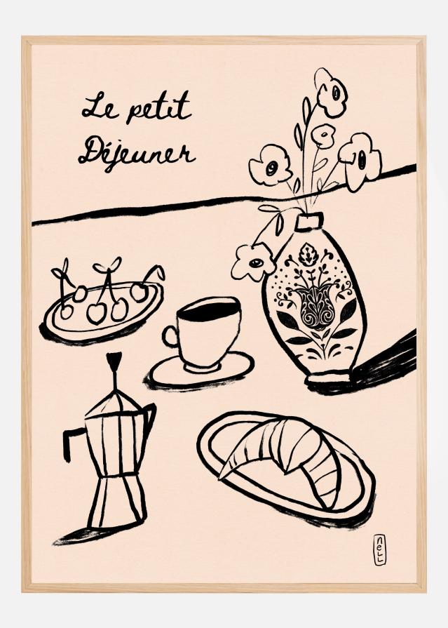 Le Petit Dejeuner Breakfast in Black Plakat