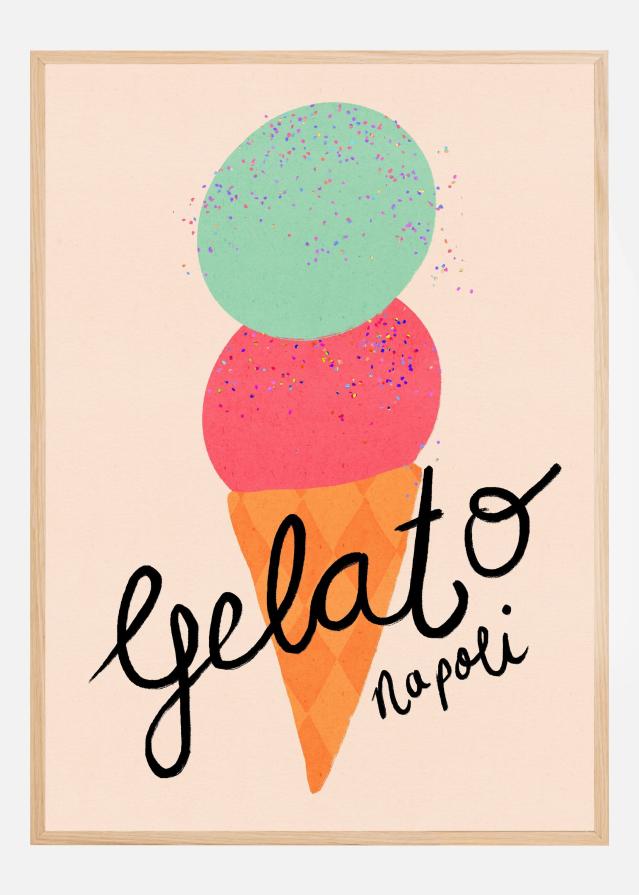 Gelato Napoli Ice Cream Typography Plakat
