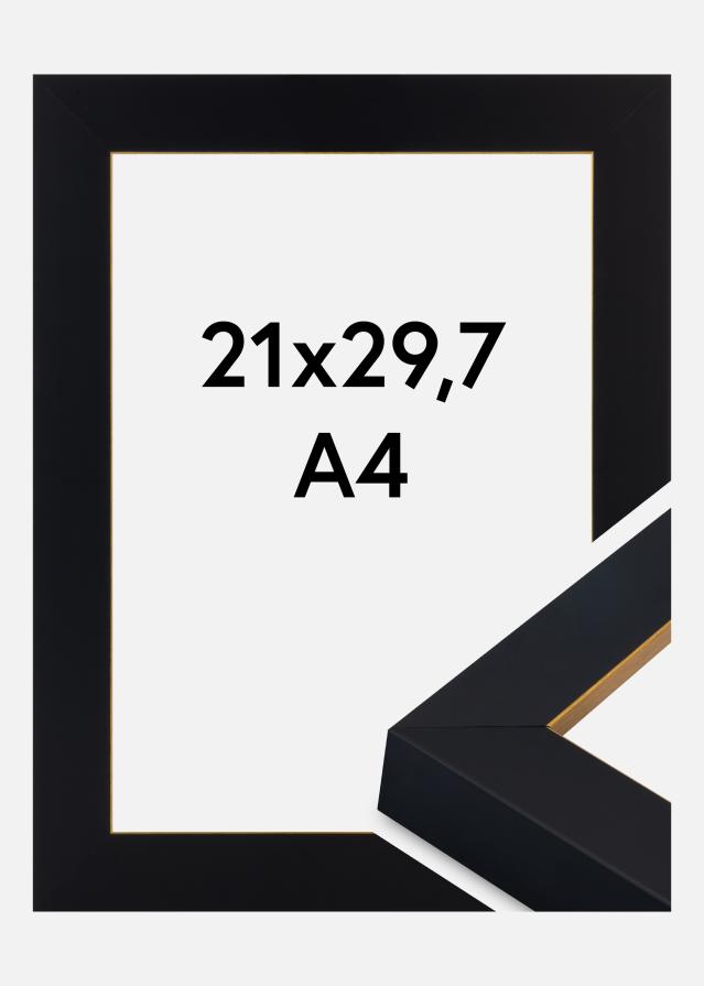 Raam Sussex Akrüülklaas Must/Kuld 21x29,7 cm (A4)