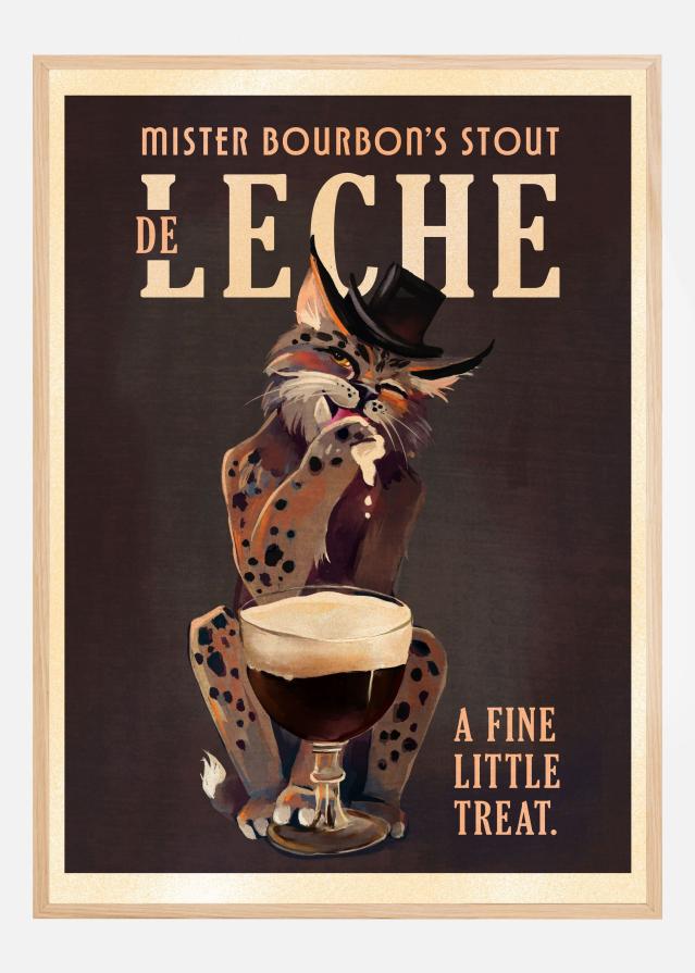 Bourbon De Leche Guinness Style Cat Art Plakat