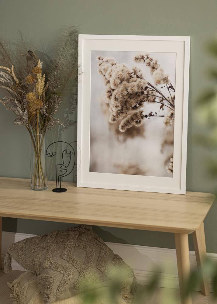 Raam Valge Puit 65x90 cm - paspartuu Valge 55x80 cm