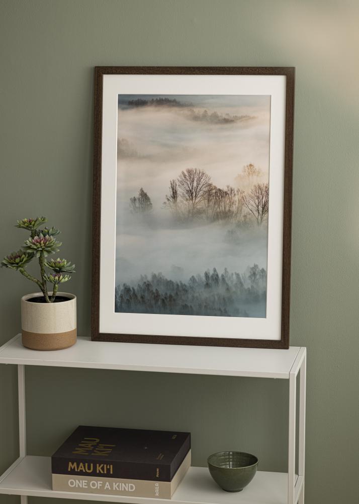 Raam Pruun Puit 68x98 cm - paspartuu Valge 56x76 cm