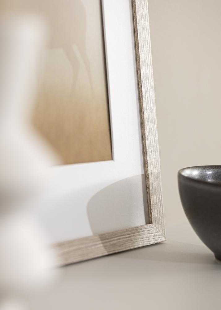 Raam Stilren Greige tamm 60x80 cm - paspartuu valge 50x65 cm