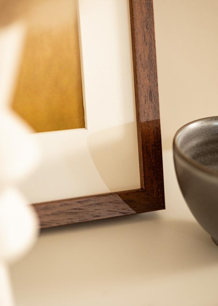 Raam Hermes Teak 40x50 cm - paspartuu Valge 28x35 cm