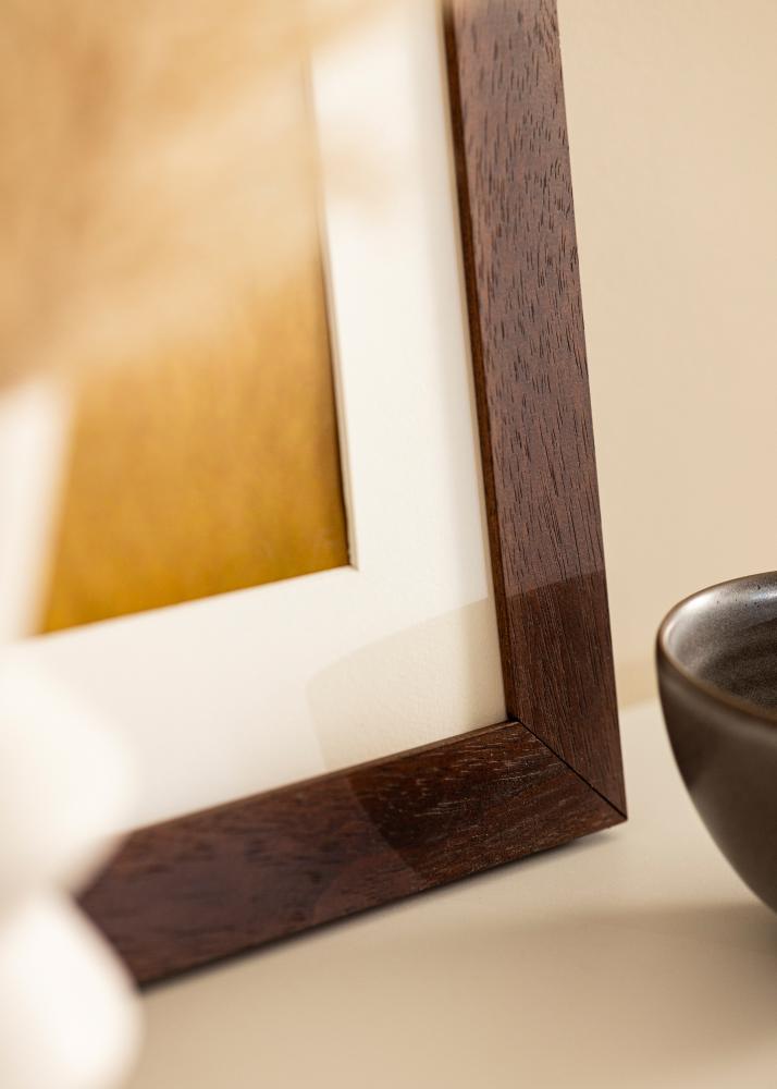 Raam Juno Teak 30x40 cm - paspartuu Valge 18x27 cm