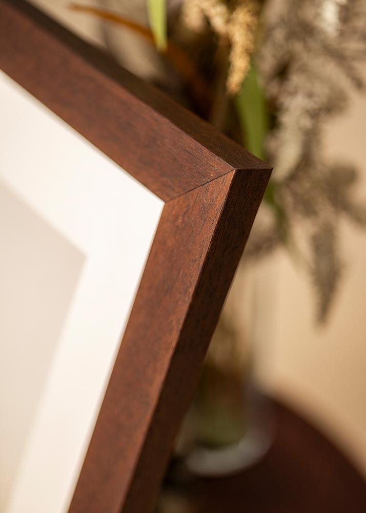 Raam Juno Teak 30x40 cm - paspartuu Valge 18x27 cm
