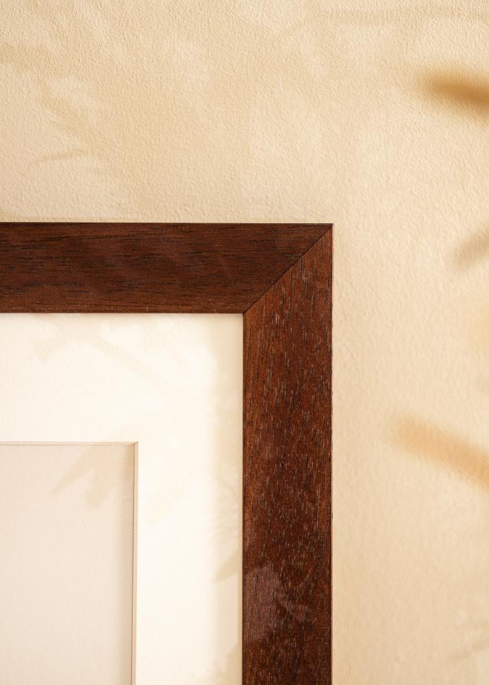 Raam Juno Teak 30x40 cm - paspartuu Valge 18x27 cm