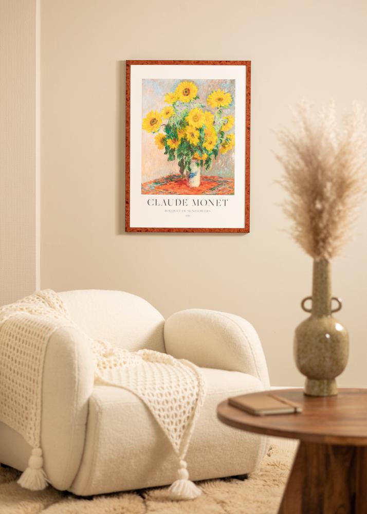 Raam Hermes pähkel 42x59,4 cm - paspartuu valge 25x38 cm