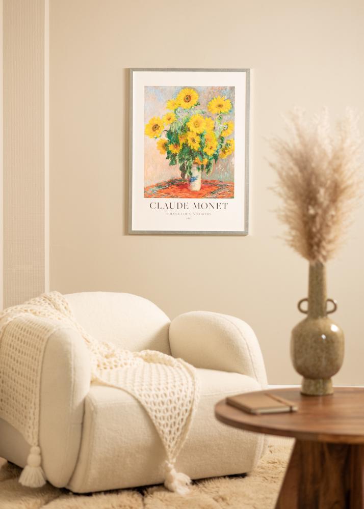 Raam Minerva Hõbedane 50x60 cm - paspartuu Valge 16x19 tolli