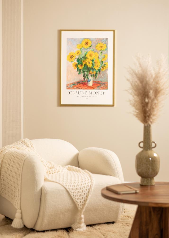 Raam Minerva Kuldne 40x50 cm - paspartuu Valge 28x38 cm