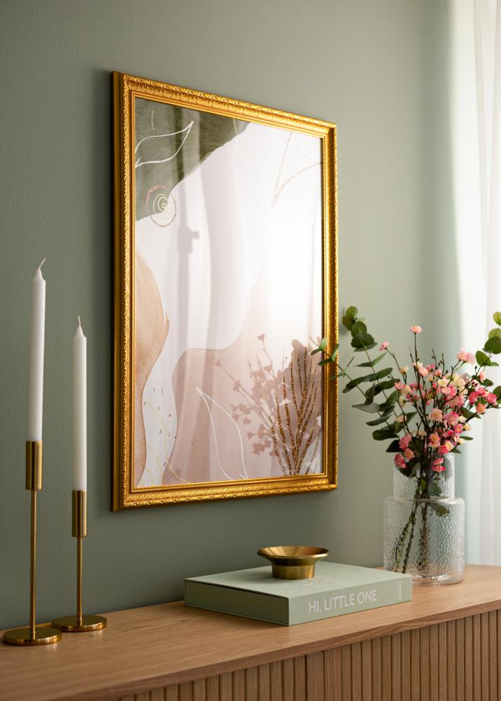 Raam Ornate Kuldne 60x80 cm - paspartuu Valge 50x70 cm