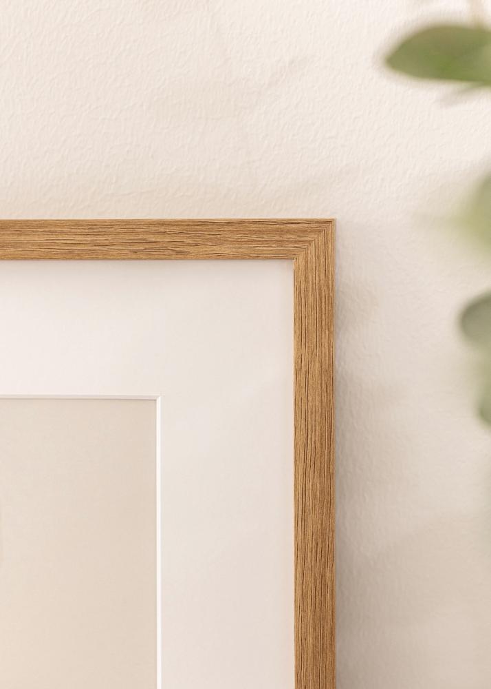 Raam Modern Teak 70x100 cm - paspartuu Valge 59,4x84 cm