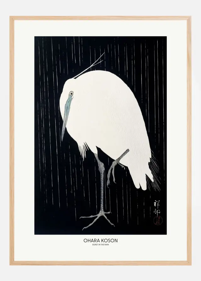 Egret In The Rain Plakat