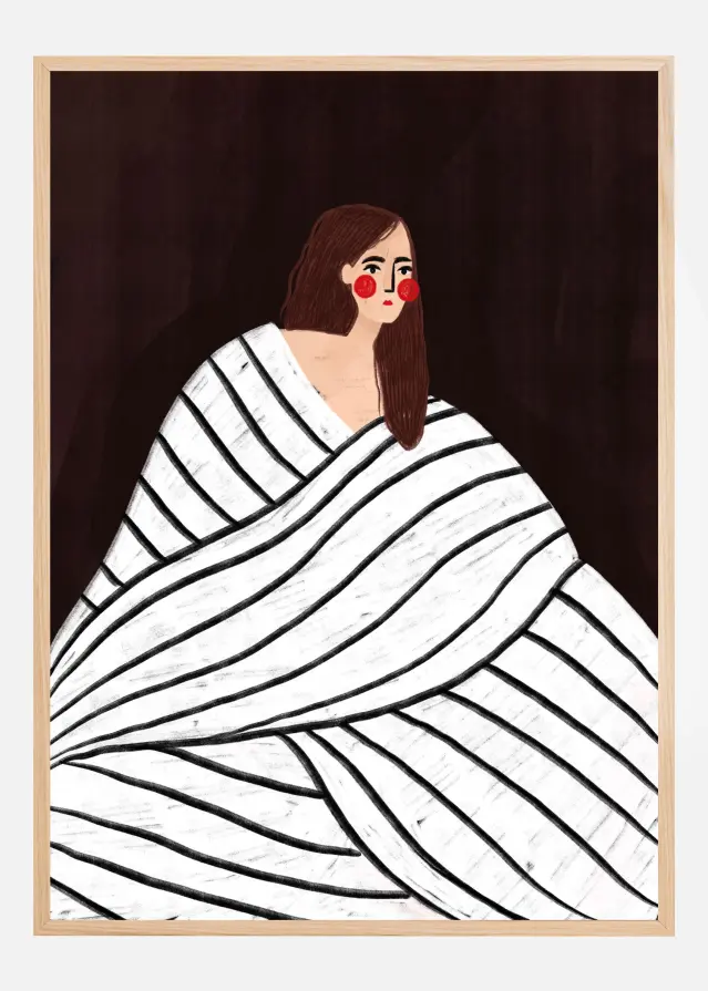 The Woman With Black and White Stripes Plakat