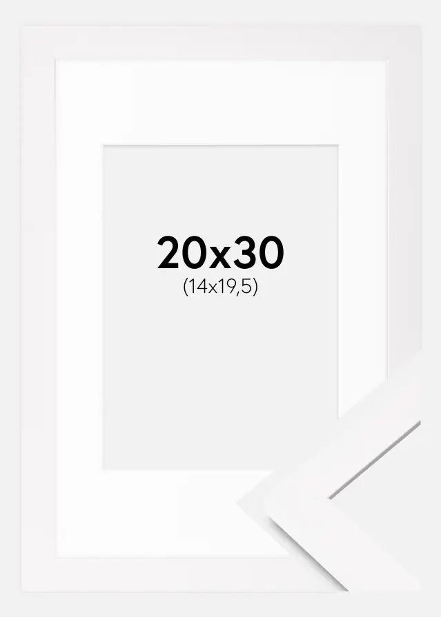 Raam BGA Classic Valge 20x30 cm - paspartuu Valge 15x21 cm