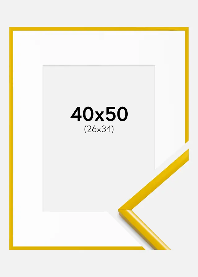 Raam New Lifestyle Kollane 40x50 cm - paspartuu Valge 27x35 cm