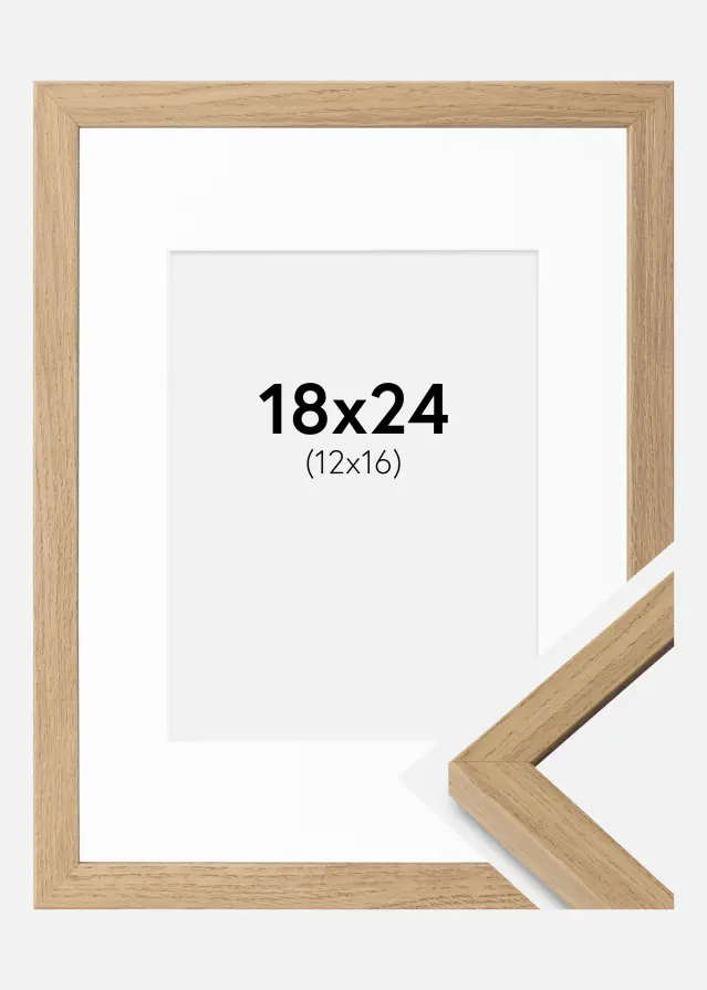 Raam Ares Loomulik tamm 18x24 cm - paspartuu valge 13x17 cm