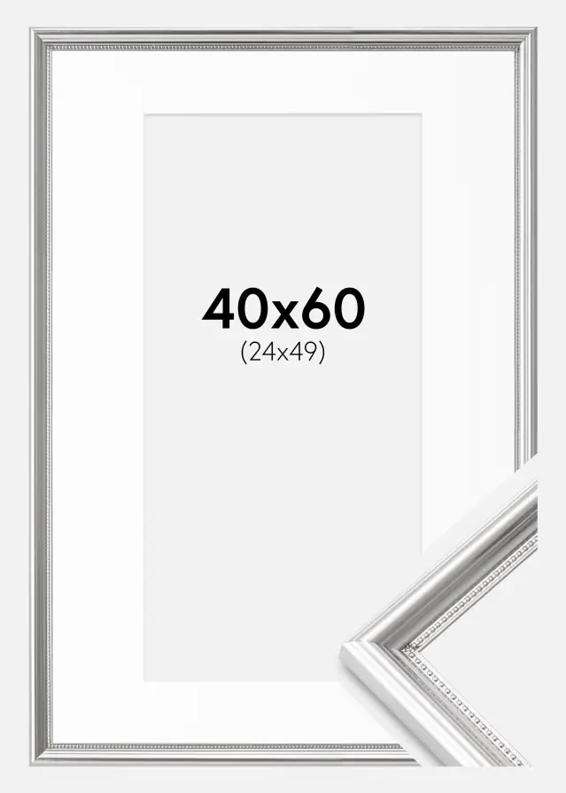 Raam Gala hobedane 40x60 cm - paspartuu valge 25x50 cm