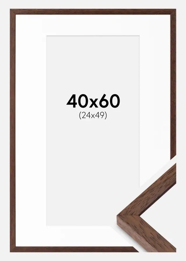 Raam Ares Teak 40x60 cm - paspartuu Valge 25x50 cm