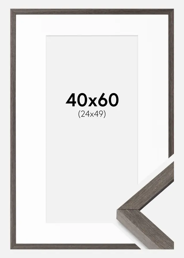 Raam Ares Hall tamm 40x60 cm - paspartuu Valge 25x50 cm