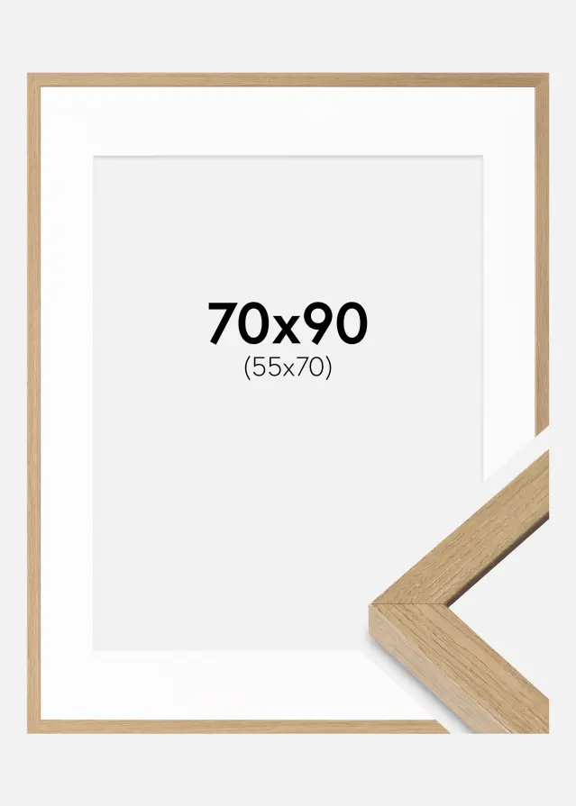 Raam Hermes Loomulik tamm 70x90 cm - paspartuu valge 56x71 cm