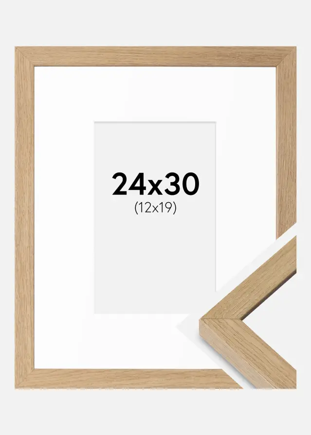Raam Hermes Loomulik tamm 24x30 cm - paspartuu valge 13x20 cm