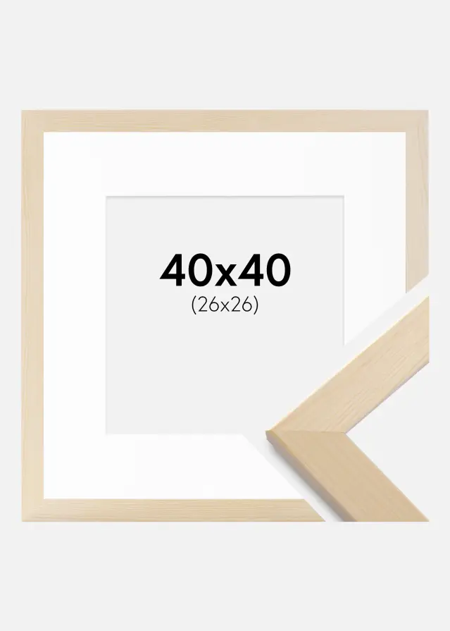 Raam Trendline Loodus 40x40 cm - paspartuu Valge 27x27 cm