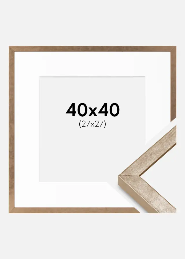 Raam Ares messing 40x40 cm - paspartuu valge 28x28 cm