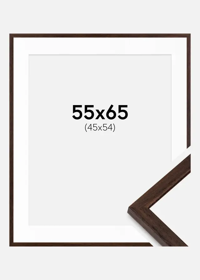 Raam Edsbyn pähkel 55x65 cm - paspartuu valge 46x55 cm