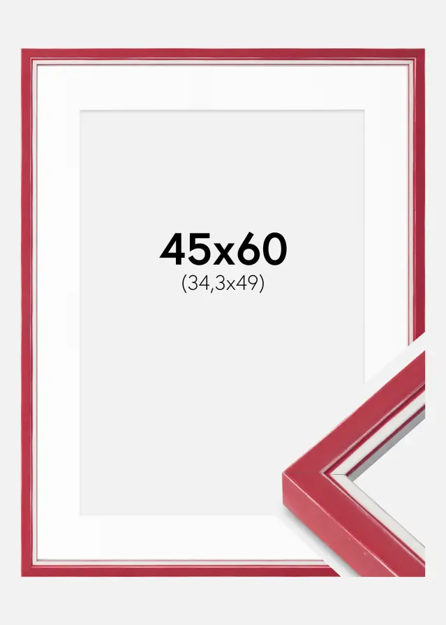 Raam Diana Punane 45x60 cm - paspartuu Valge B3 353x500 mm