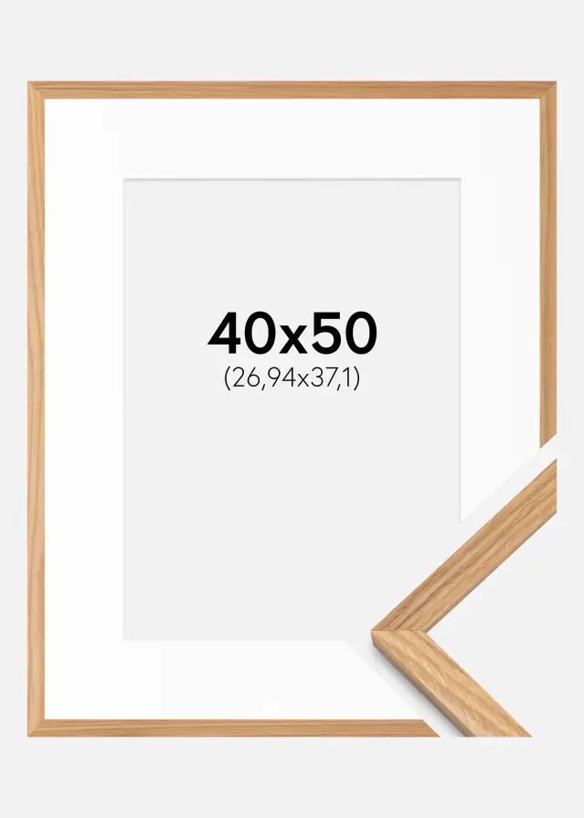Raam Massiv Tamm 40x50 cm– paspartuu Valge 11x15 tolli