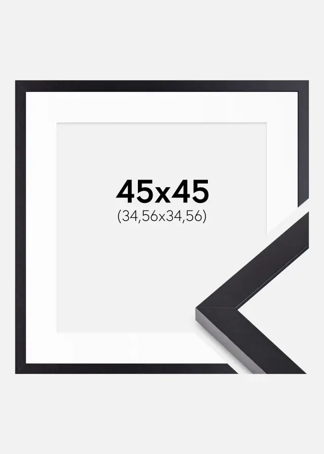 Raami Selection must 45x45 cm - paspartuu valge 14x14 tolli