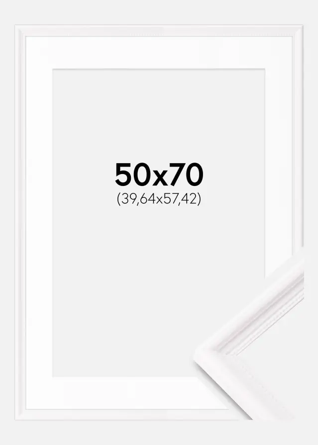 Raam Gala Valge 50x70 cm– paspartuu Valge 16x23 tolli