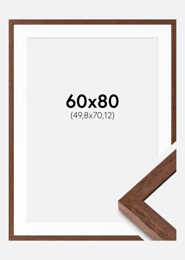 Raam Hermes teak 60x80 cm - paspartuu Valge 20x28 tolli