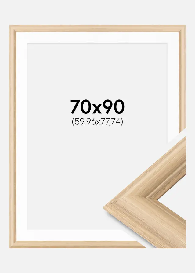 Raam Västkusten tamm 70x90 cm– paspartuu valge 24x31 tolli