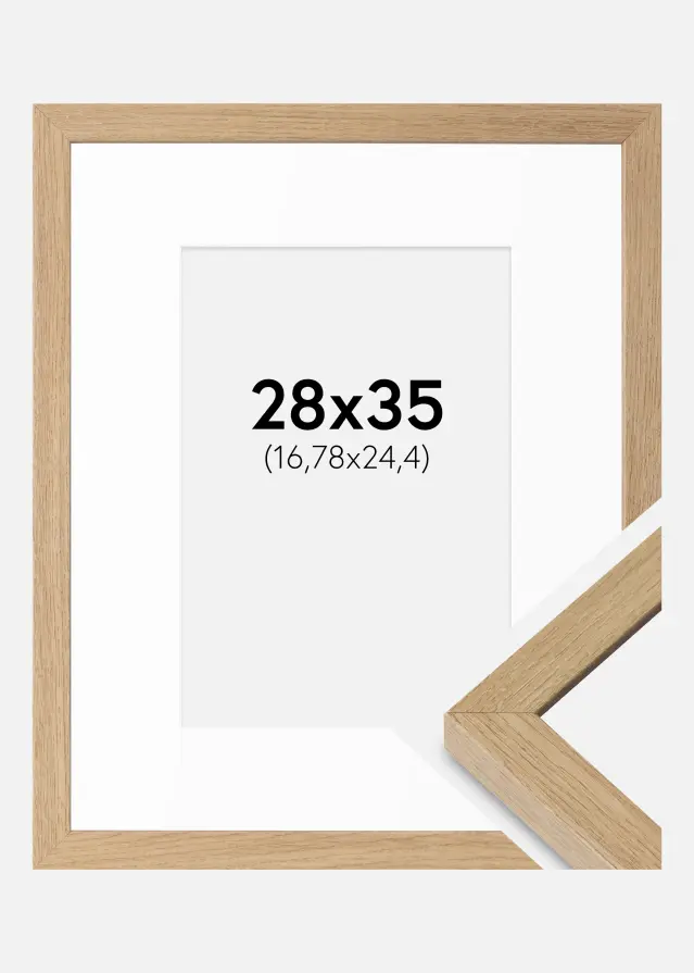 Raam Hermes Loomulik tamm 28x35 cm - paspartuu valge 7x10 tolli