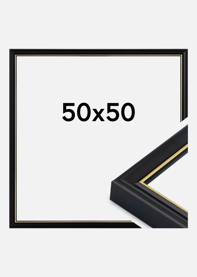 Raam Canterbury Akrüülklaas Must 50x50 cm