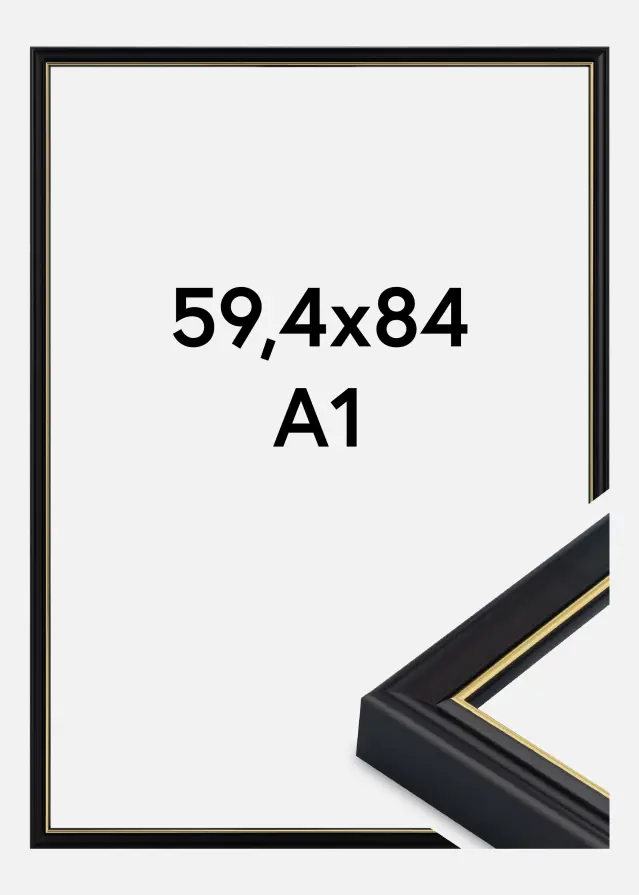 Raam Canterbury Akrüülklaas Must 59.4x84 cm (A1)