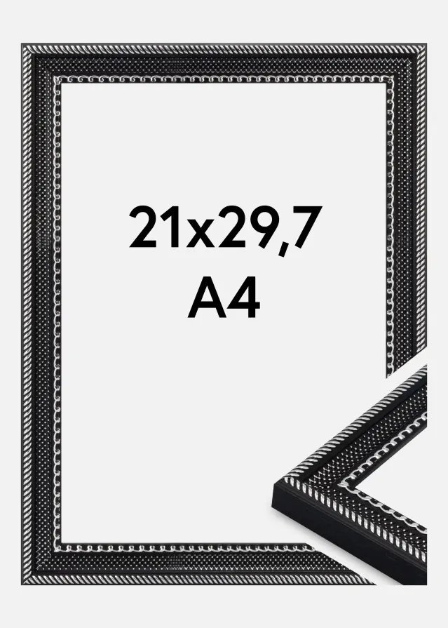 Raam Trellis Akrüülklaas Vintage Black 21x29.7 cm (A4)
