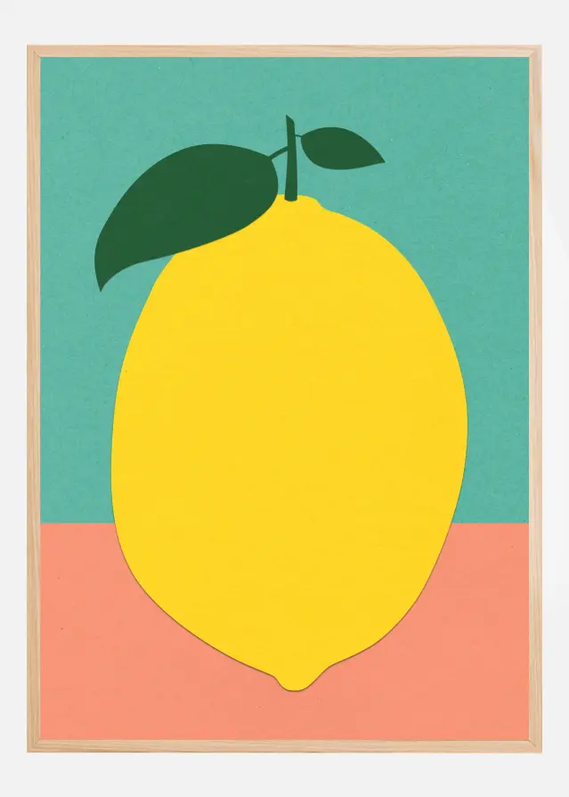 Lemon With Two Leaves Plakat