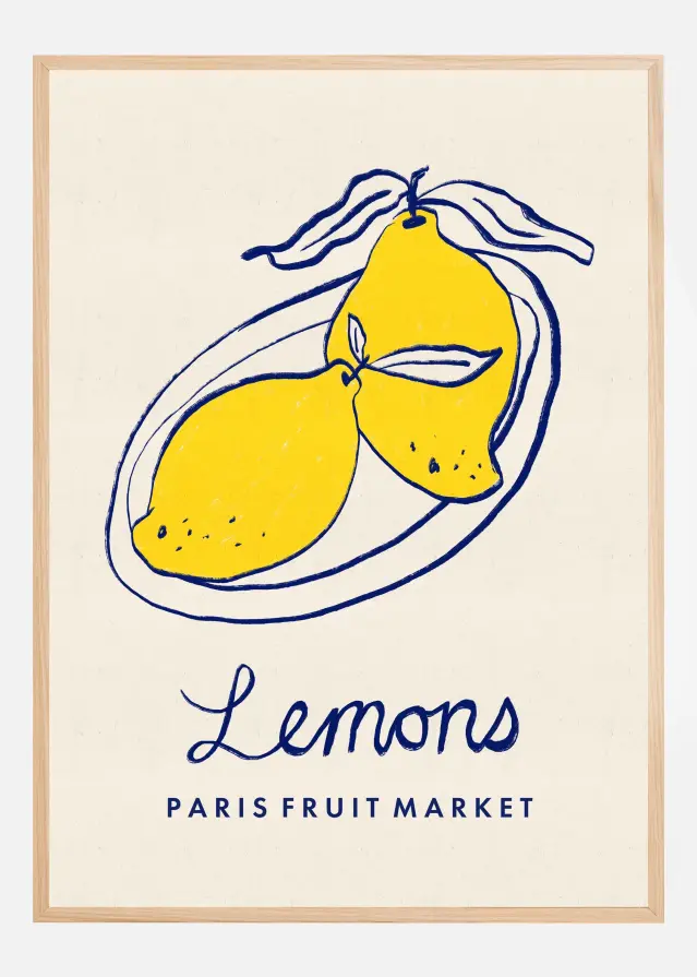 Food Art - Lemons Paris Fruit Market Plakat