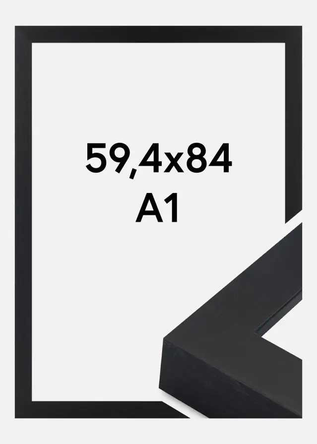 Raam Wells Akrüülklaas Must 59.4x84 cm (A1)