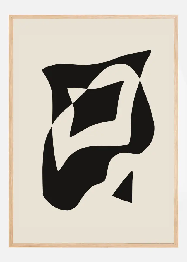 Bold Black And White Geometric Composition Plakat