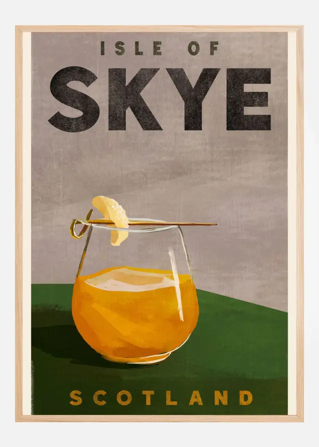 Isle Of Skye Scotland Scotch Cocktail Travel Poster Plakat