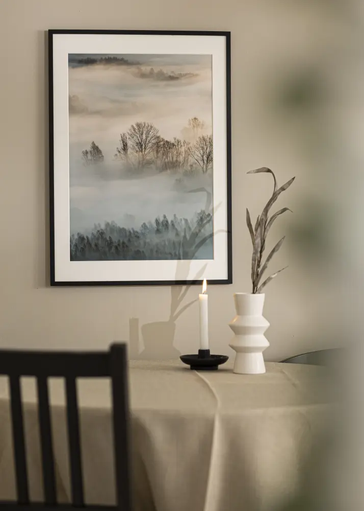 Raam Edsbyn Must 34x41 cm - paspartuu Valge 26x33 cm
