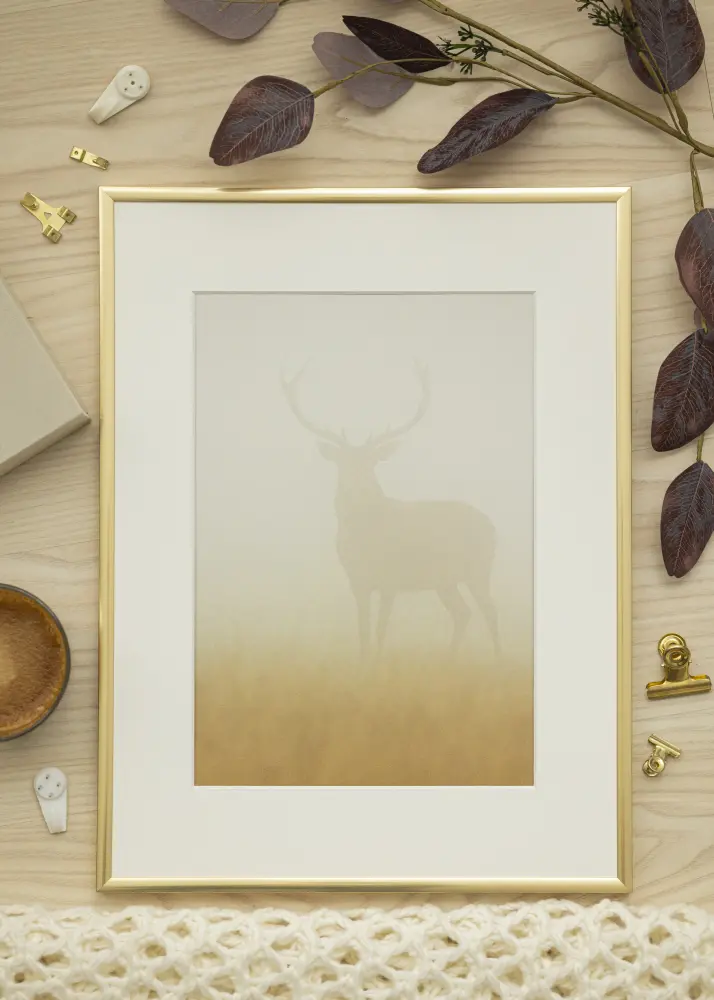 Raam New Lifestyle Kuldne 60x90 cm - paspartuu Valge 50x80 cm
