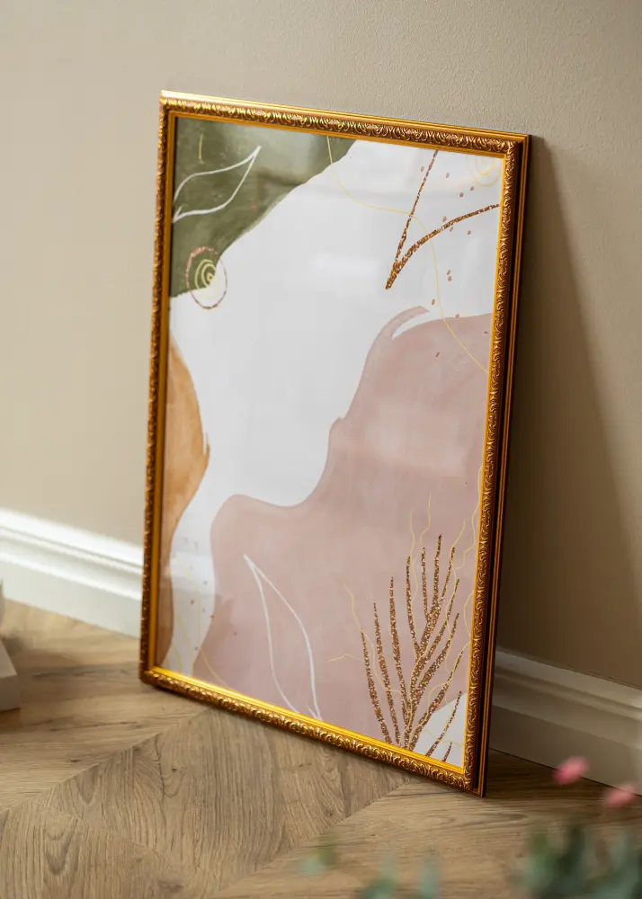 Raam Swirl Kuldne 50x70 cm - paspartuu Valge 33x56 cm