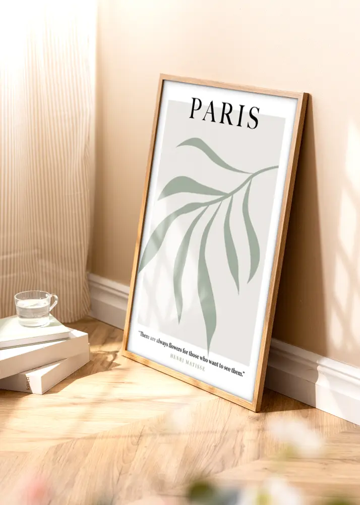 Raam Modern Teak 30x40 cm - paspartuu Valge 21x29,7 cm