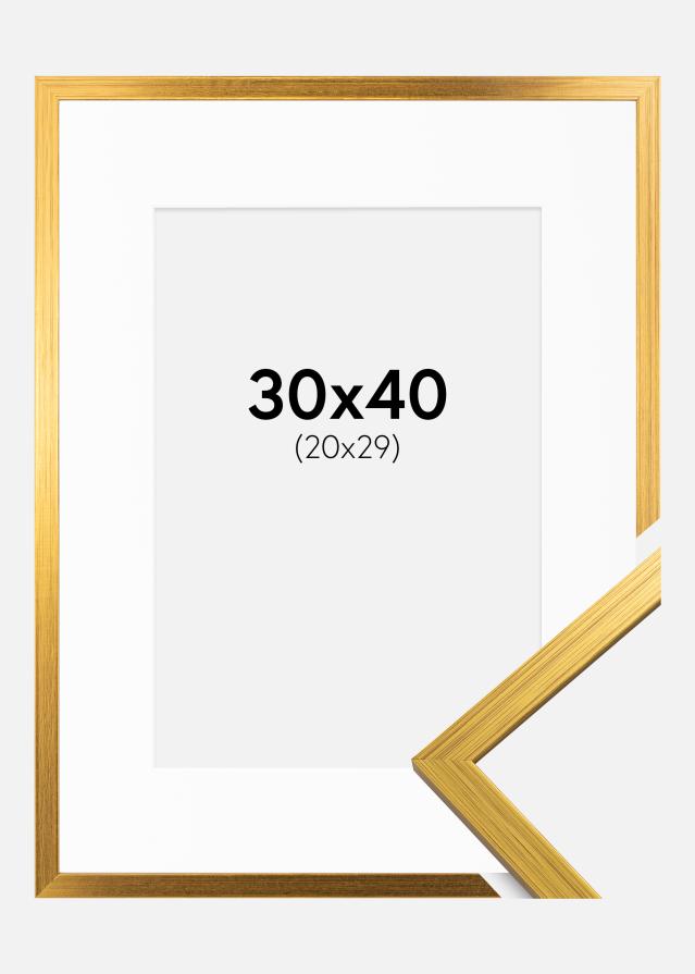 Raam Edsbyn kuldne 30x40 cm - paspartuu valge 21x30 cm